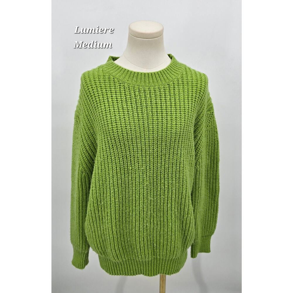 Lumière Grass Green Chunky Knit‎ Sweater – Size Medium